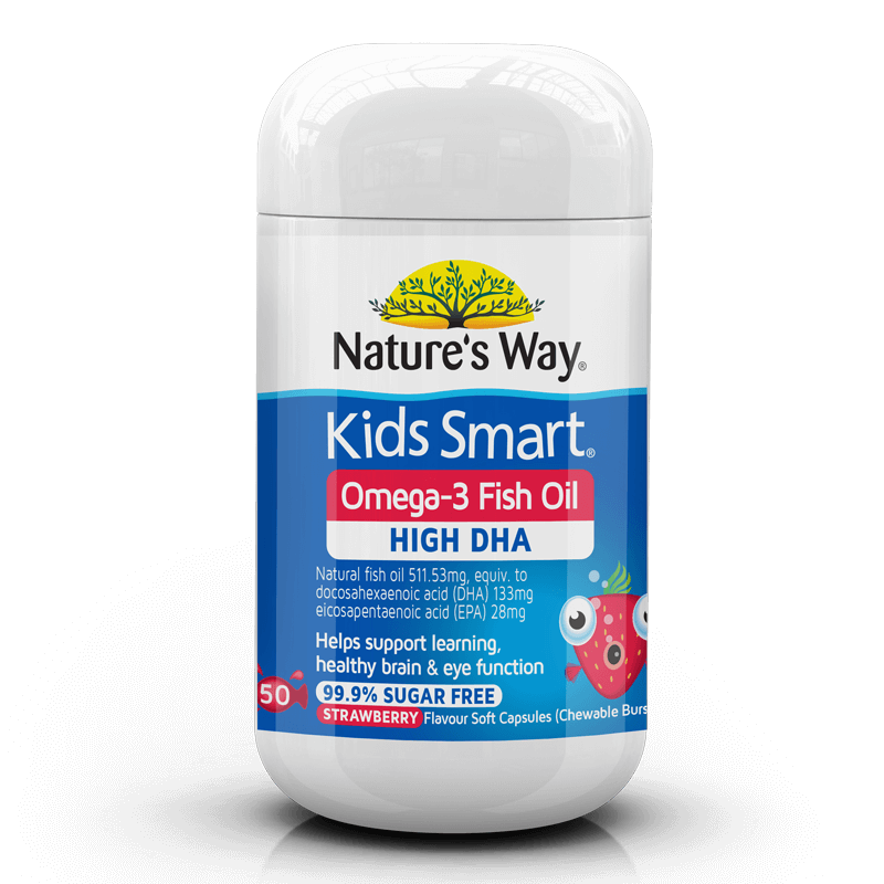 KIDS SMART BURSTLETS OMEGA-3 FISH OIL STRAWBERRY 50S