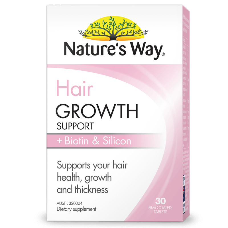NATURE'S WAY HAIR GROWTH SUPPORT + BIOTIN & SILICON - BEAUTY + WITHIN |  